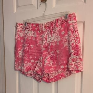 Lilly Pulitzer Pink White Printed High-Waist Shorts